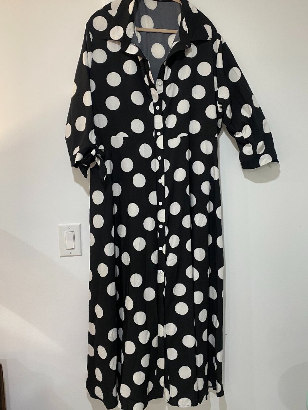 Black and White Polka Dot Dress - 2XL